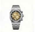 10.Mechanical style men's multifunctional trendy watch, waterproof luminous quartz steel strap watch