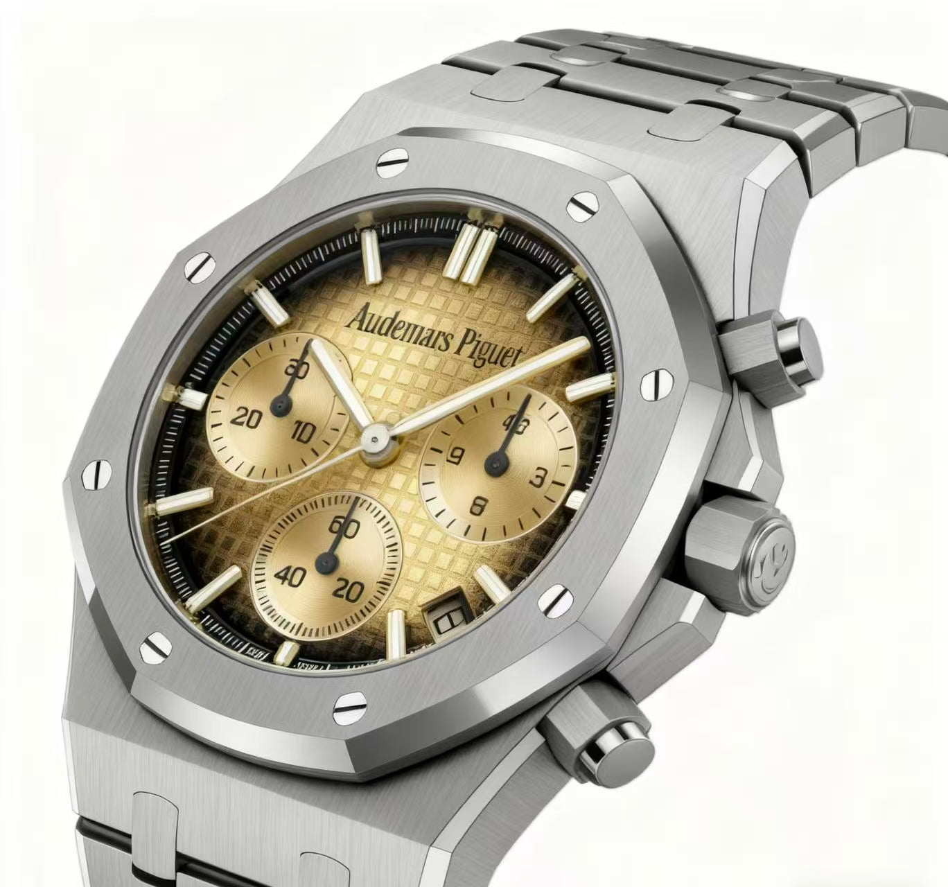 10.Mechanical style men's multifunctional trendy watch, waterproof luminous quartz steel strap watch