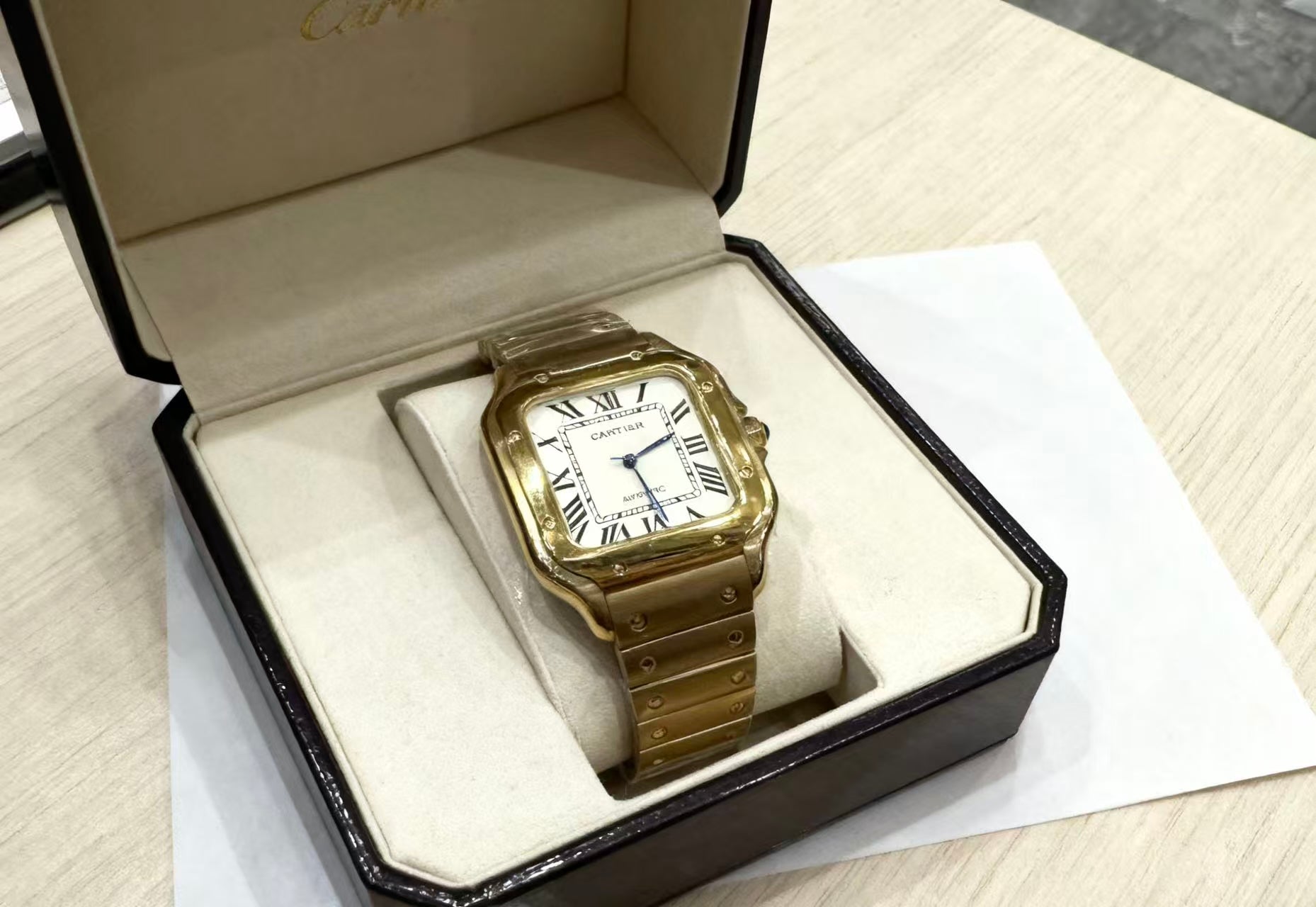 16.Men's and Women's Watch Shandushi Series Automatic Mechanical Elegant Fashion Roman Scale Watch 39.8mm White Interdial Gold