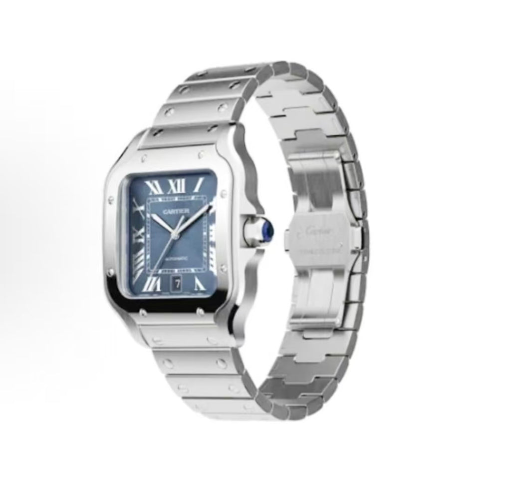 17.Cartier Sandus Series Roman Scale Mechanical Men's and Women's Watches