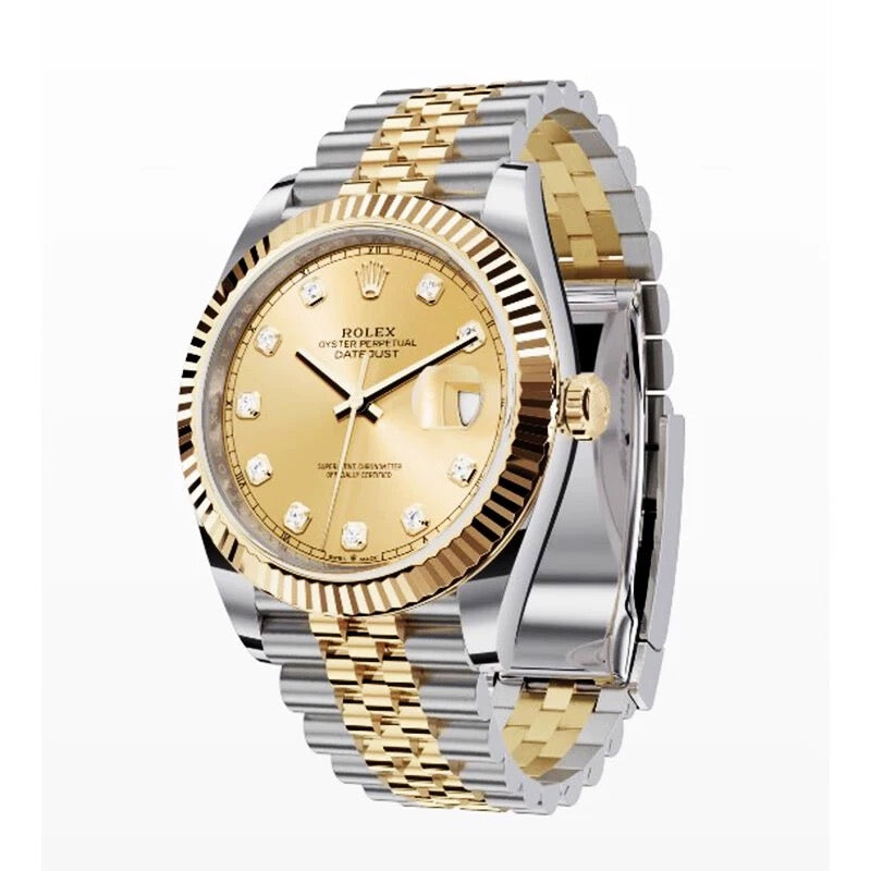 23.Rolex Logbook Men's Watch Fashion Business Calendar Steel Strip Automatic Mechanical Watch