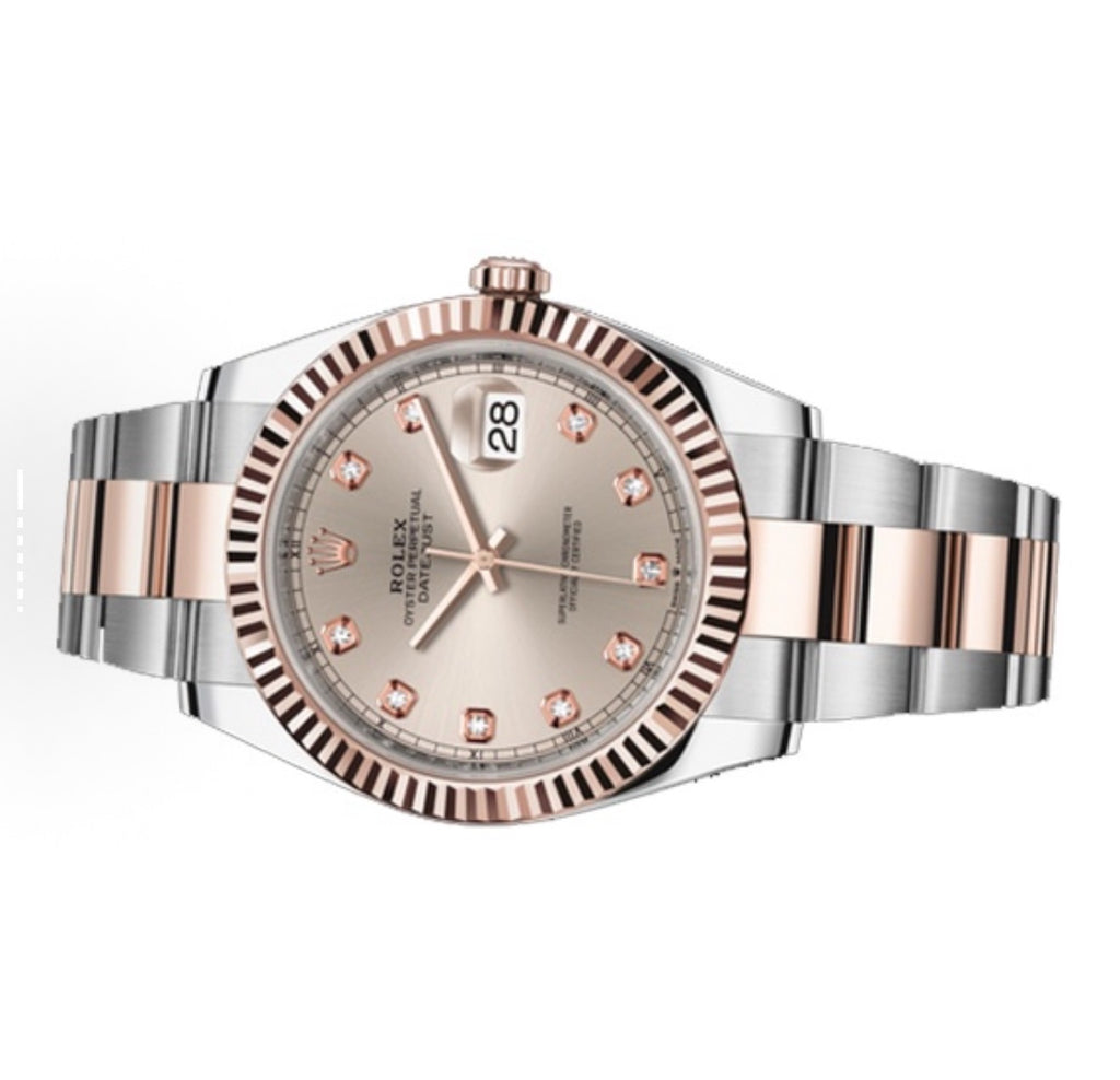 30.Rolex m278271-0016 Journal type 18K rose gold stainless steel watch with a diameter of 31mm Swiss automatic mechanical women's watch