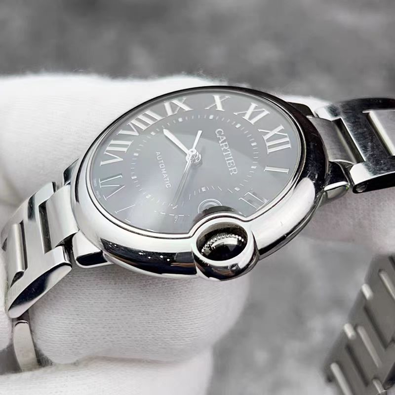 44Cartier Ballon Bleu Quartz and Mechanical Watch Stainless Steel Wristwatch