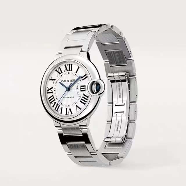 51 Cartier Ballon Bleu Quartz and Mechanical Watch Stainless Steel Wristwatch