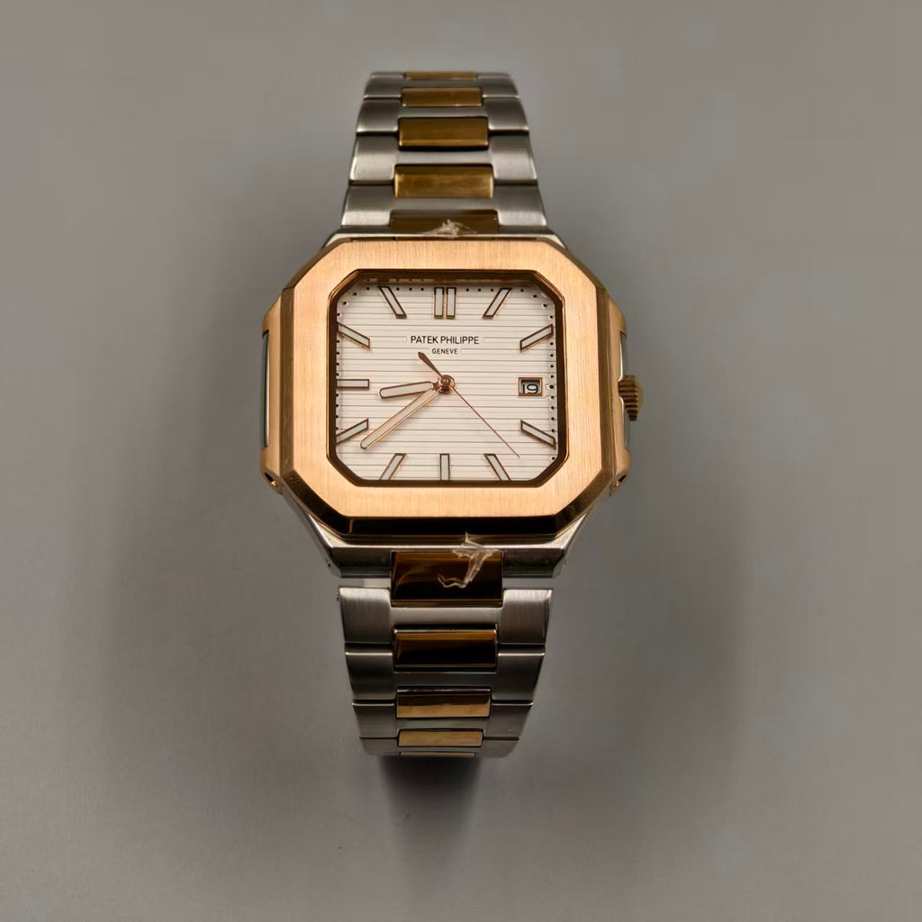 74 Patek Philippe Stainless Steel Automatic Mechanical Rose Gold Men's Watch