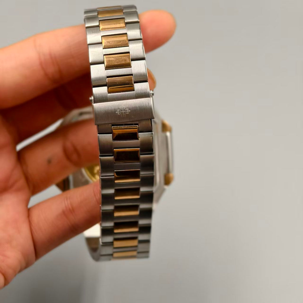 74 Patek Philippe Stainless Steel Automatic Mechanical Rose Gold Men's Watch