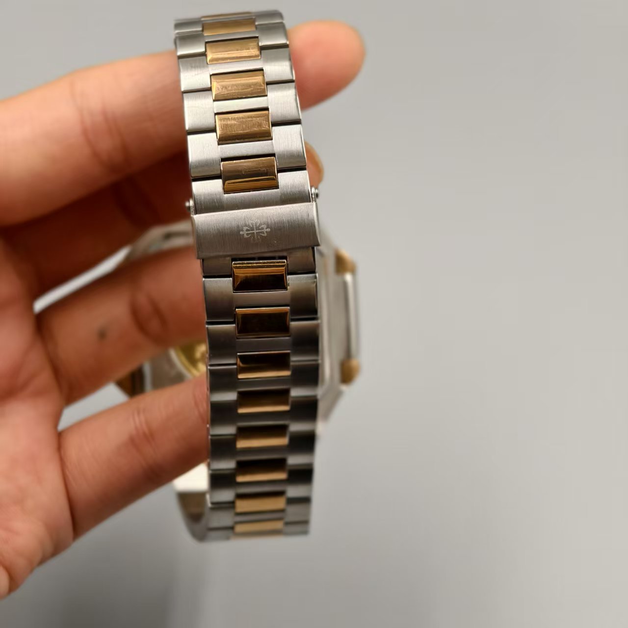 74 Patek Philippe Stainless Steel Automatic Mechanical Rose Gold Men's Watch